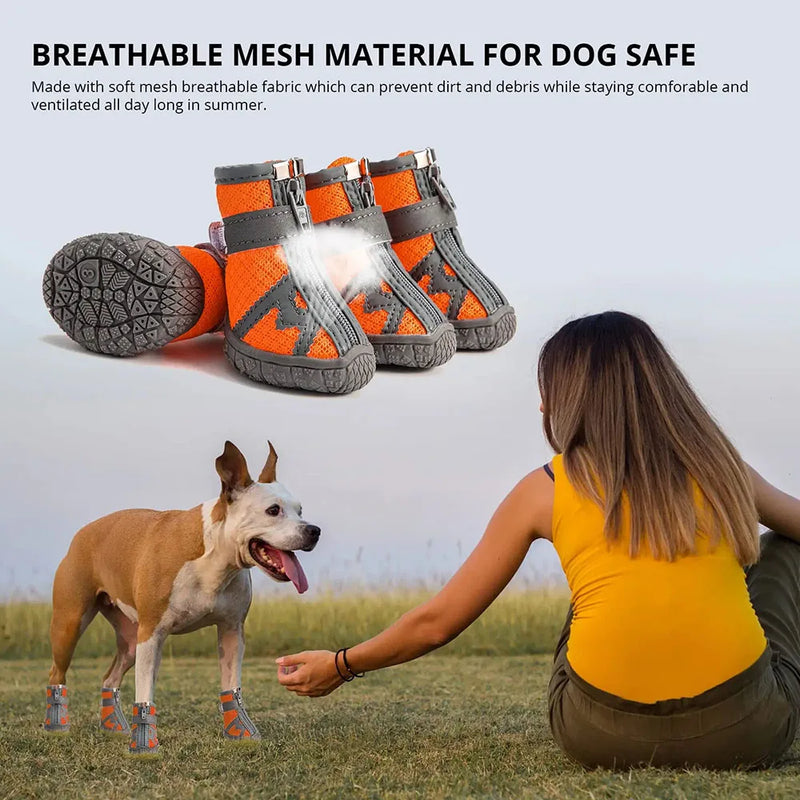 Anti Slip Dog Shoes Waterproof for Small Dogs Chihuahua Shoe Protector Dog Boots Puppy Hiking Shoes Breathable Mesh Pet Booties