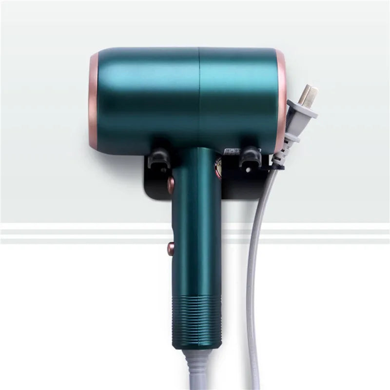 Hair Dryer Holder Blower Organizer Adhesive Wall Mounted Nail Free No Drilling Stainless Steel Spiral Stand Storage For Bathroom