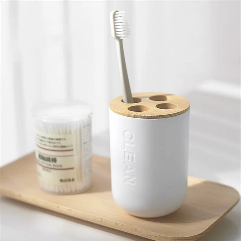 Black Bathroom Accessories Sets Toothbrush Holder Soap Dispenser Toilet Brush Trash Can Toothpaste Dispenser Bathroom Essential