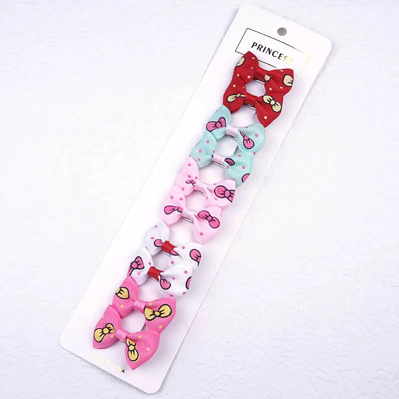 Laços Lacinhos de Cabelo para Pets 13 tipos de laços de cabelo para cães e gatos, acessórios para cuidados com animais de estimação, 5 pares (10 peças) por kit, laço de fita com clipe tipo jacaré