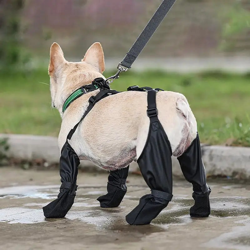 Dog Shoes Waterproof Adjustable Dog Boots Pet Breathable Shoes For Outdoor Walking Soft French Bulldog Shoes Pets Paws Protector