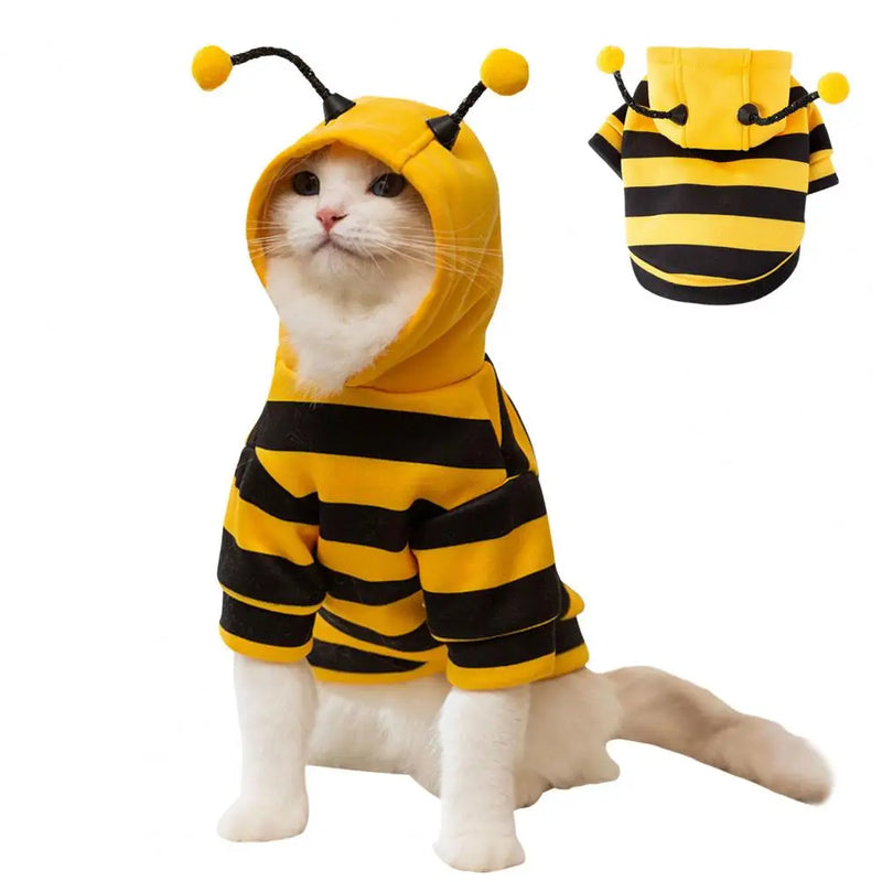 Bee Pet Puppy Coat Apparel Outfit，Dog Hoodies，Dog Halloween Clothes，Winter Cat Holiday Cosplay Outfit，for Small Medium Dogs Cats