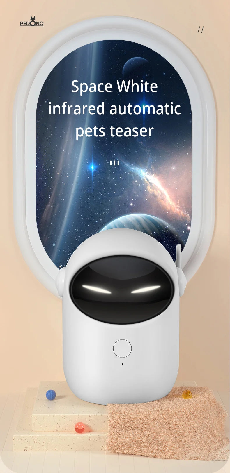 Automatic Laser Cat Toy Rechargeable Auto-rotation Laser Light Interactive Cat Toys Pet Tease Device Dog Toy Fast and Slow Mode