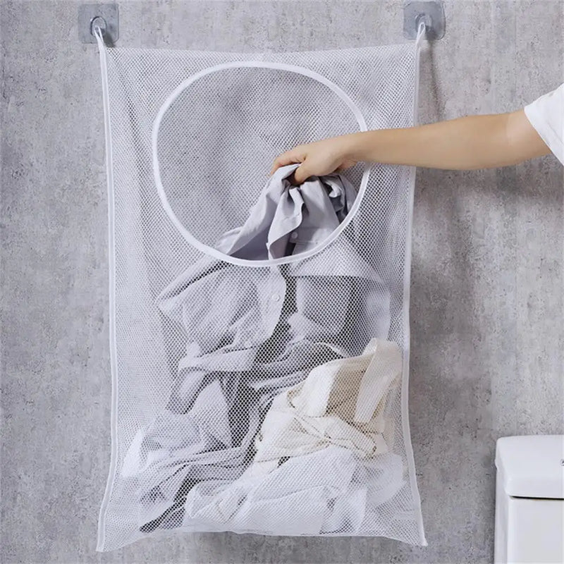 Large Hanging Laundry Basket Storage Bag Foldable Organizer For Dirty Clothes OxfordCloth Multi-pocket Clothing Toy Storage Home