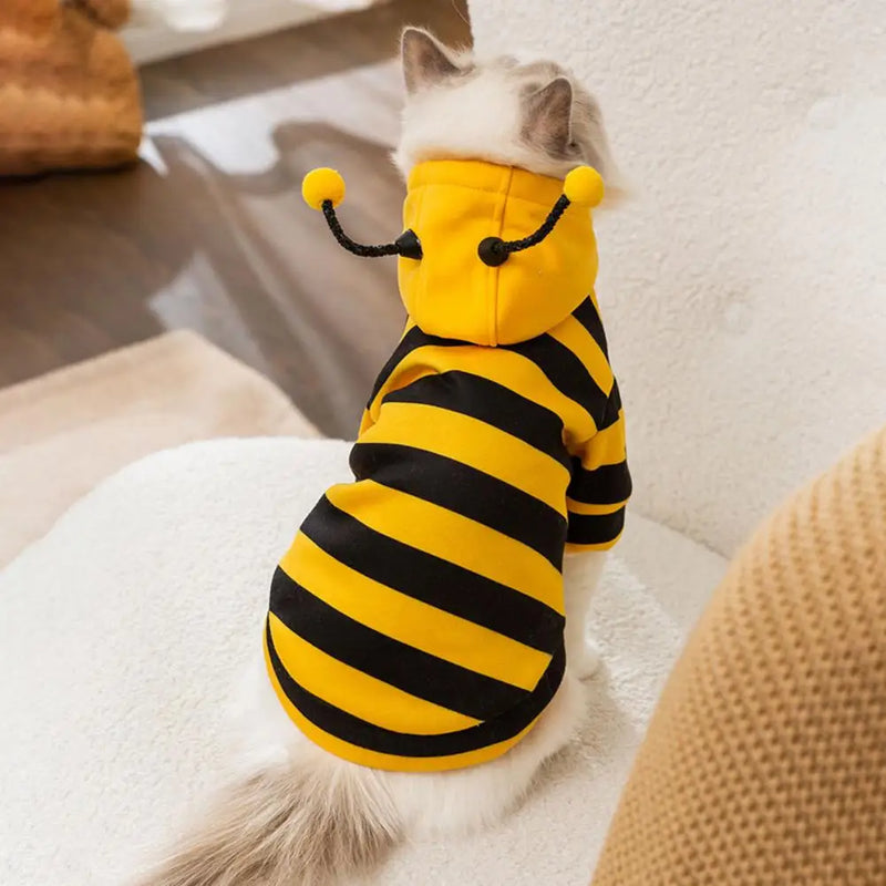 Bee Pet Puppy Coat Apparel Outfit，Dog Hoodies，Dog Halloween Clothes，Winter Cat Holiday Cosplay Outfit，for Small Medium Dogs Cats