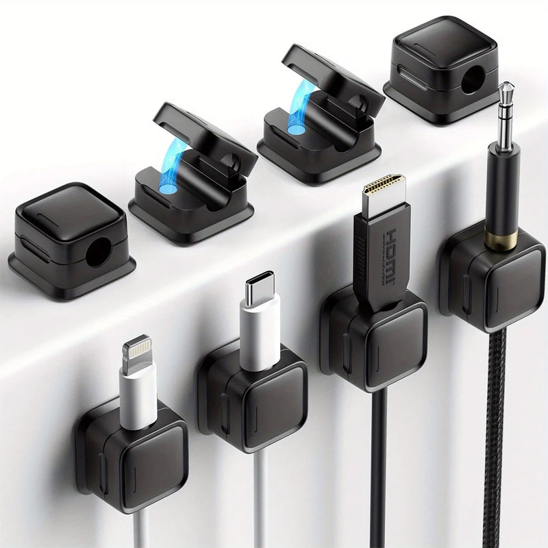 6/12/18pcs Cord Organizer Holder Magnetic Desktop Cable Clip Management Hidden Phone Charging Cord Holder For Kitchen Appliances