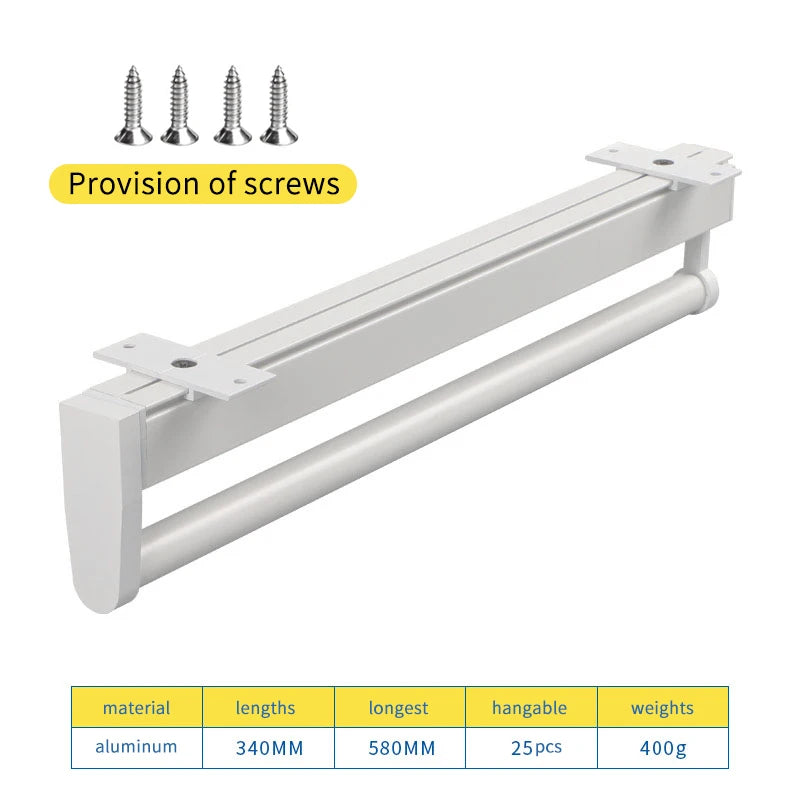 Closet shallow closet retractable hangers Cabinet hanging rod vertical pull-out top mounted trouser rack free of holes