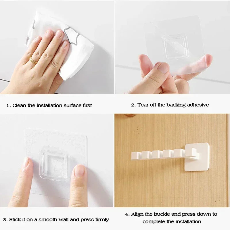 HOT 6 Hooks Hat Holder Shaped Baseball Cap Storage Rack Wall Mount Belt Multifunctional Storage Without Punching Economic Hook