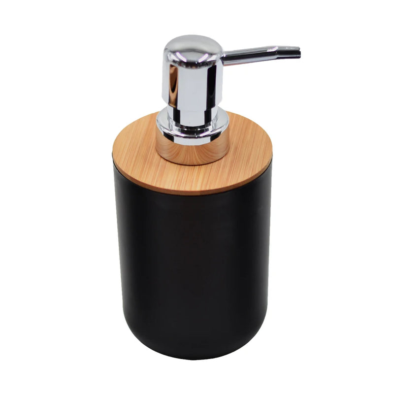 Black Bathroom Accessories Sets Toothbrush Holder Soap Dispenser Toilet Brush Trash Can Toothpaste Dispenser Bathroom Essential