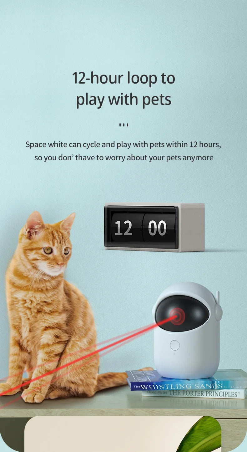 Automatic Laser Cat Toy Rechargeable Auto-rotation Laser Light Interactive Cat Toys Pet Tease Device Dog Toy Fast and Slow Mode