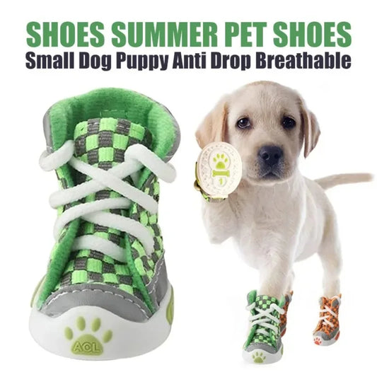 New Dog Shoes Teddy Bears Soft Sole Shoes Small Dog Puppy Anti Drop Breathable Shoe Set of 4 Summer Pet Shoes