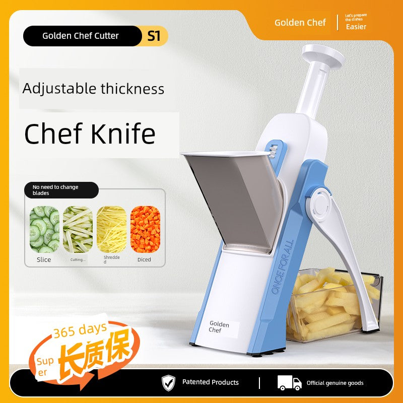 Ralador, Fatiador, Raspador e Picador Multifuncional Gold Kitchen Fatiador em cubos para uso doméstico, cortador universal de vegetais para cozinha