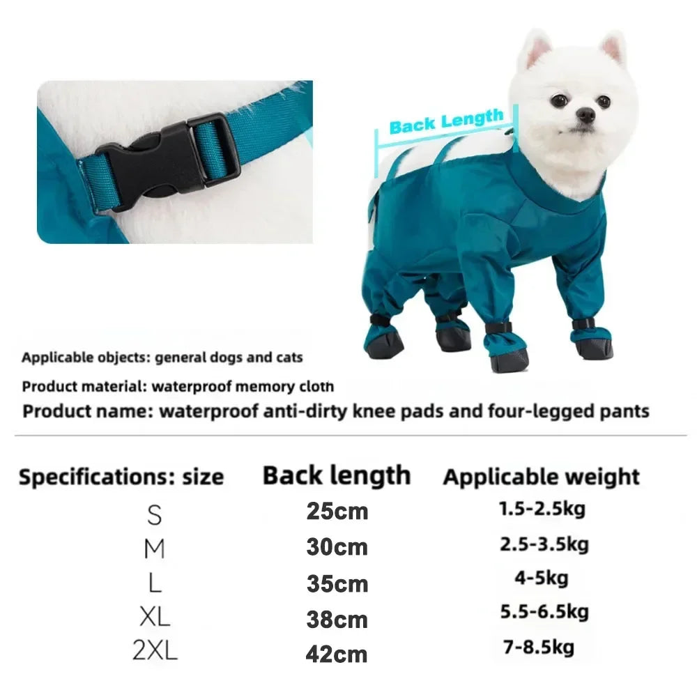 Dog Booties Shoes Waterproof Leggings Suspender Dog Pants Shoes Anti-Slip Pet Paws Protector for Outdoor Walking Running Hiking