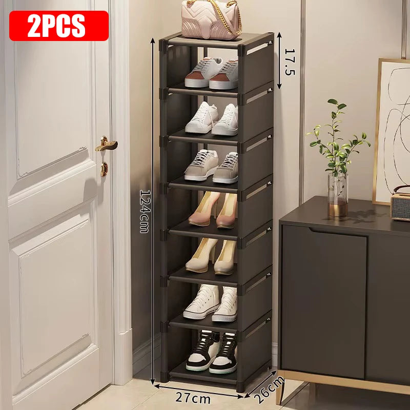 Multiple Layers Shoe Organizer Use At the Door Shoe Rack Organizer Nonwovenfabric Rack Stackable Shelf Adjustable Saving Space