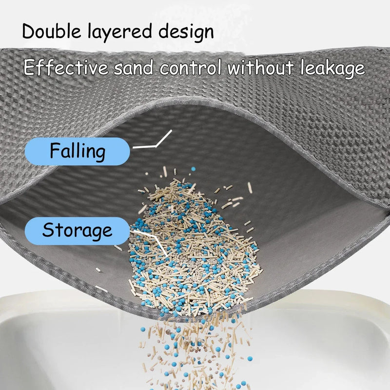 60CMX90CM Cat Litter Mat Waterproof Double Layer EVA Pet Litter Box Toilet Cat Mat Nonslip Sand Cat Washable Pet Clean Pad