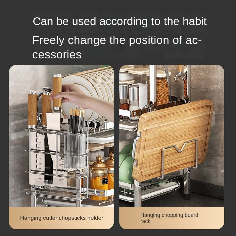 Dish Drying Rack Compact Kitchen Dish Rack Drainboard Set Large Rust-Proof Dish Drainer with Utensil Holder