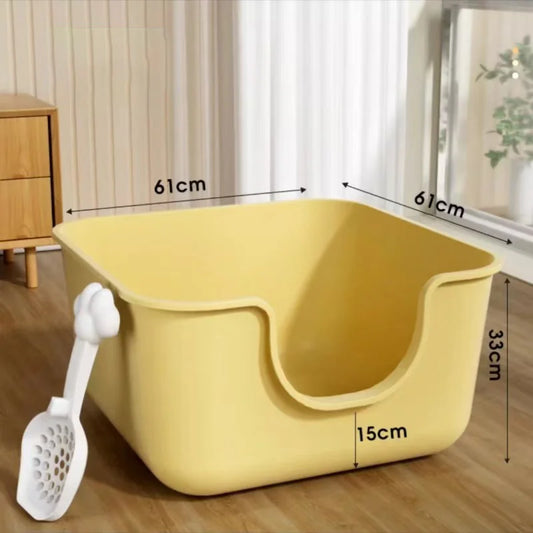 Oversized Cat Litter Box Extra Large Semi-Closed Open Cat Toilet Anti-Splash Young Cat Litter Box for Cat LitterBox Pet Supplies
