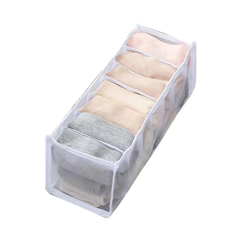 7 Grids Jeans Storage Box Closet Wardrobe Clothes Compartment Boxes Drawer Jeans Socks Separation Organizer Pants Storage
