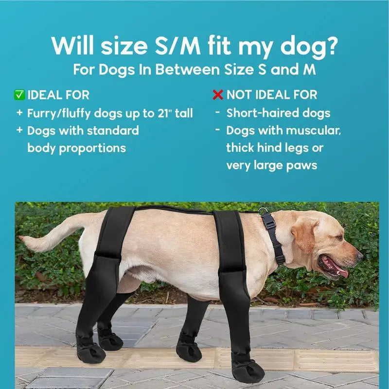 Waterproof Dog Shoes Adjustable Dog Boots Anti-Slip Pet Paw Protector For Dogs Dirty-Proof Outdoor Running Suspender Boots