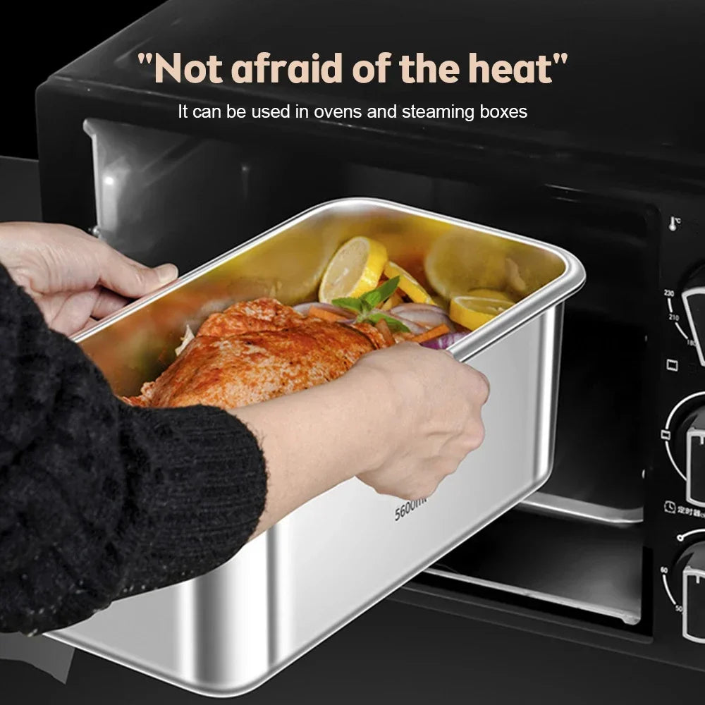 Food Storage Containers with Lids Airtight Food Grade 316 Stainless Steel Large Capacity Leakproof Kitchen Storage Container