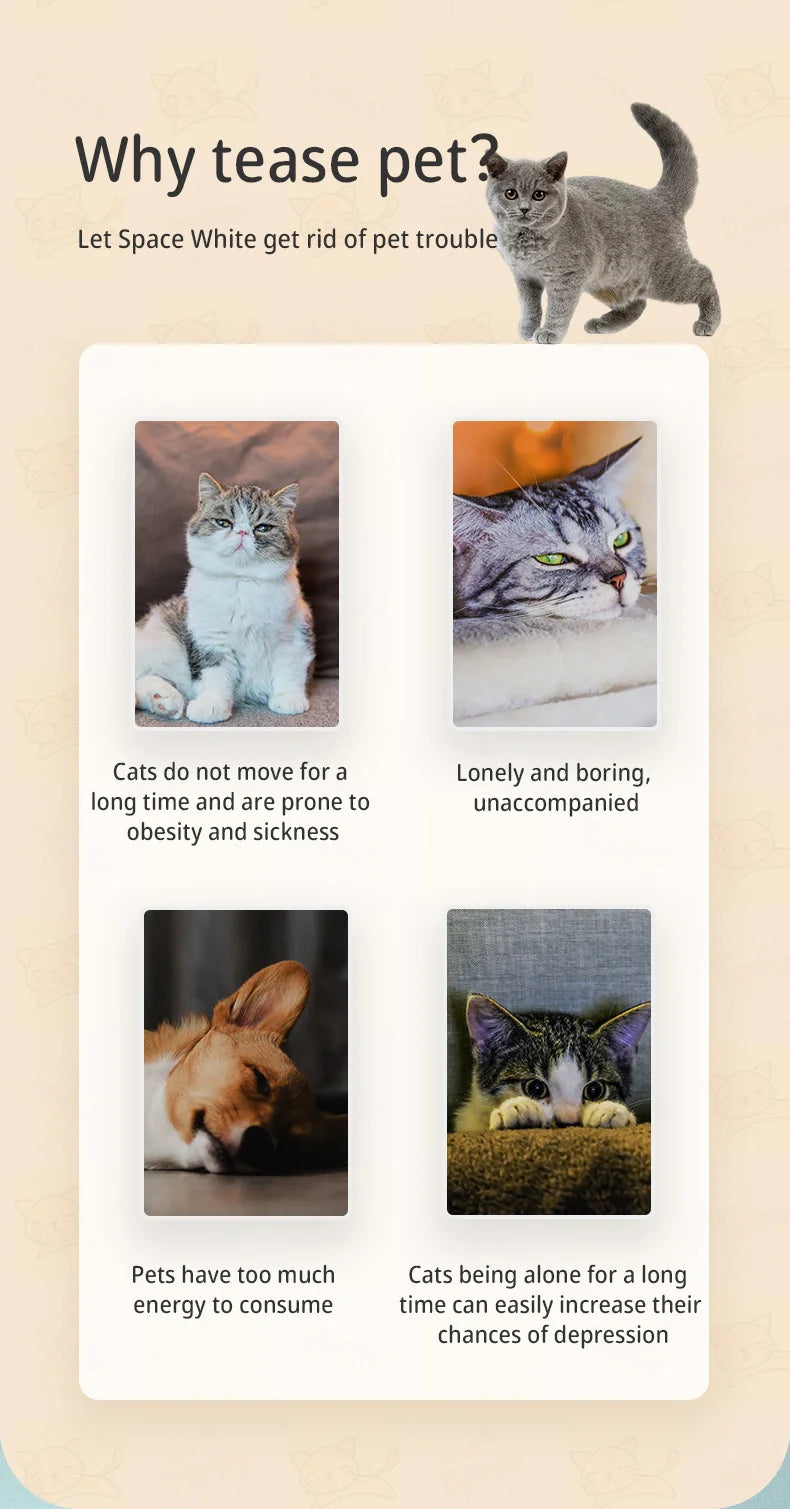 Automatic Laser Cat Toy Rechargeable Auto-rotation Laser Light Interactive Cat Toys Pet Tease Device Dog Toy Fast and Slow Mode