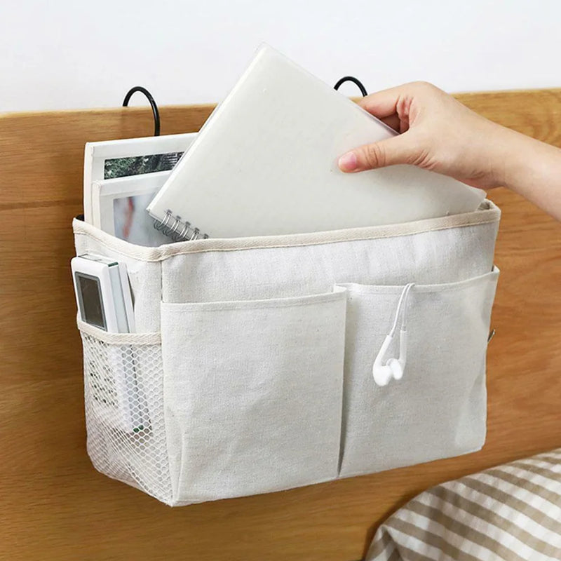Bedside Storage Bag With Pockets Chair Door Back Hanging Organizer For Bathroom Dorm Bed Folding Pouch Box Storage Supply