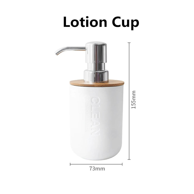 Black Bathroom Accessories Sets Toothbrush Holder Soap Dispenser Toilet Brush Trash Can Toothpaste Dispenser Bathroom Essential
