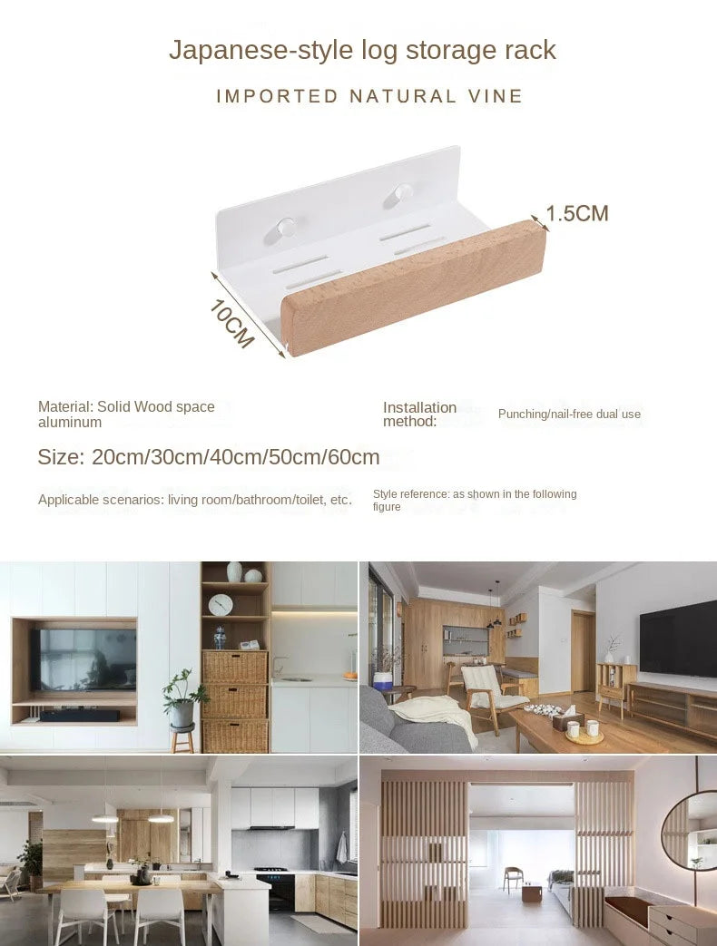 Bathroom Storage Shelves，Wooden bathroom Rack Wall-Mounted Punch-Free, Seasoning Board shower Storage Rack，bath shelf organizer