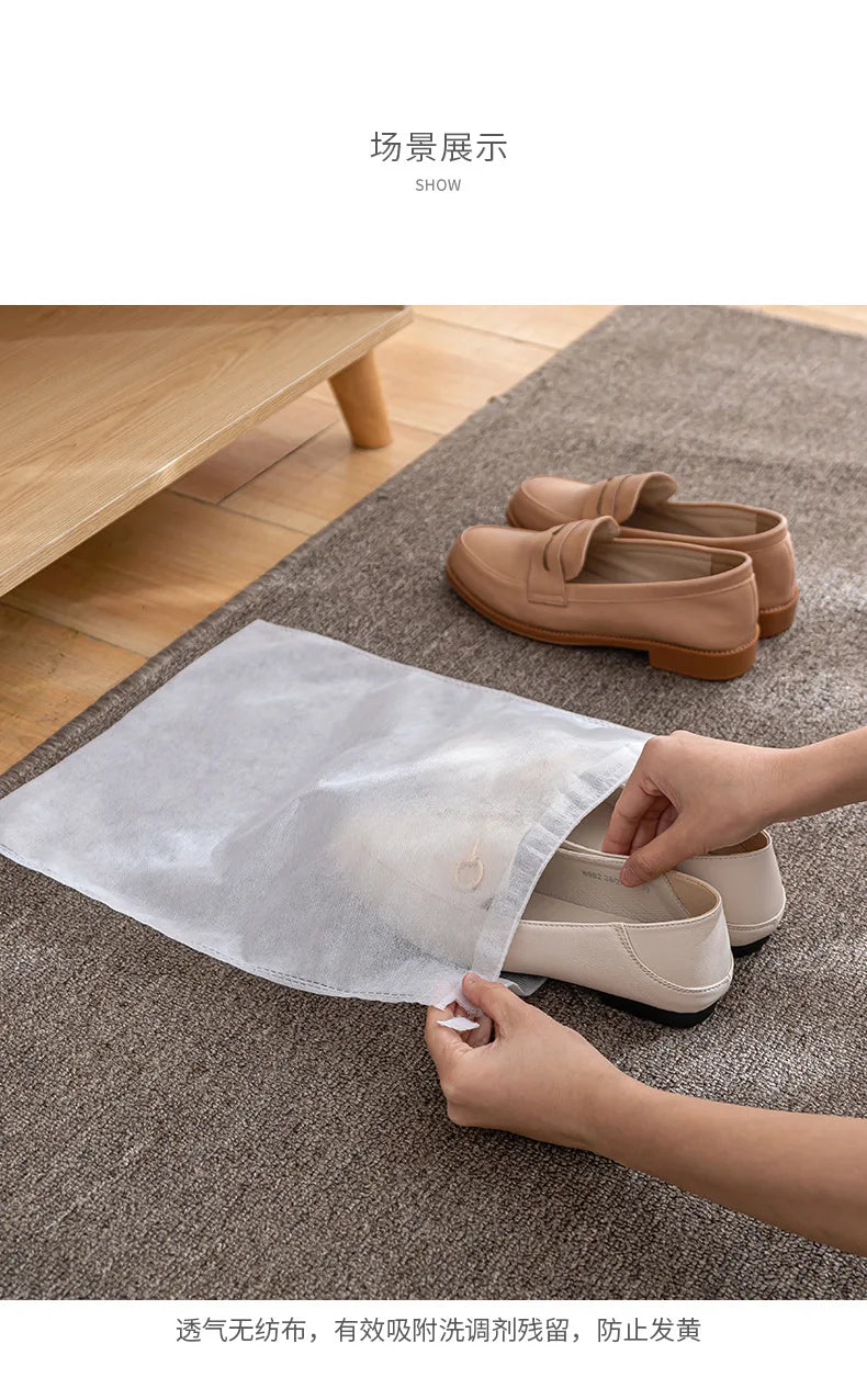10pcs Shoes Storage Bag Closet Organizer Non-woven Travel Portable Bag Waterproof Pocket Clothing Classified Hanging Bags