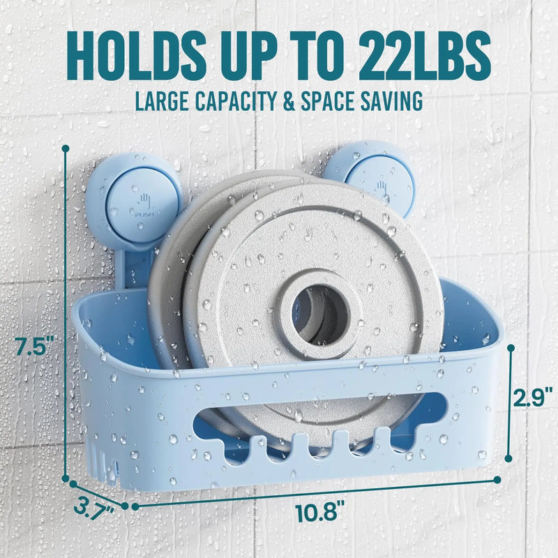 TAILI Shower Caddy Suction Cup Shower Shelf Suction Shower Basket Removable Powerful Shower Organizer Suction Bathroom Caddy