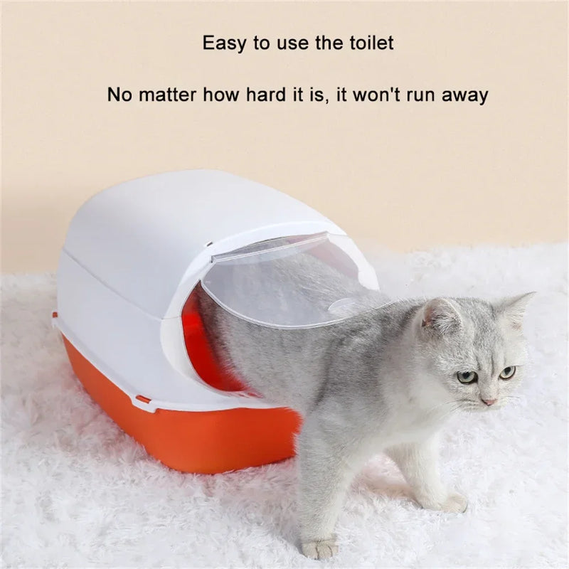 Closed Sandbox Cats Sanitary Tray Splash Proof Clean Basin Anti Flip Over Odor Proof Pet Accessories Pet Litter Box Plastic