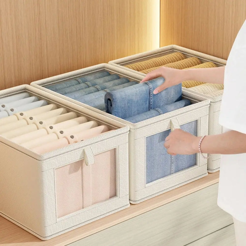 New Thicken Clothes Organizer Dustproof Visual Drawers Organizer Foldable with Lid Home Supplies