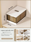 Plastic Wardrobe Clothes Organizer with Handle, Removable Dividers and Cover Stackable Foldable Closet Drawer Storage Box