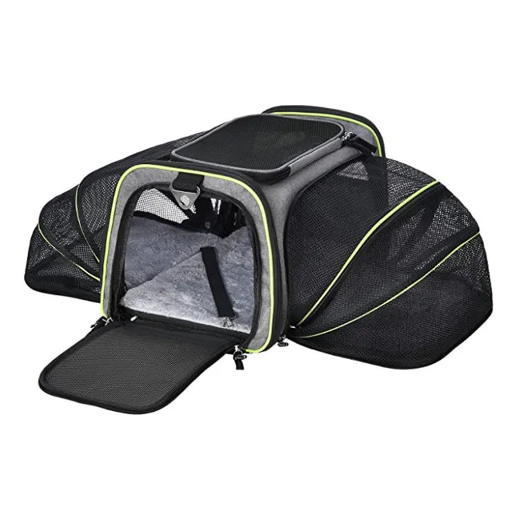 Airline Approved Pet Carrier with 4 Expandable Area Foldable Soft-Sided Dog Carrier Cat Cage Pet Travel Bag