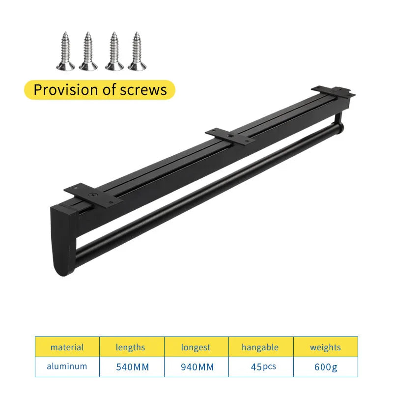 Closet shallow closet retractable hangers Cabinet hanging rod vertical pull-out top mounted trouser rack free of holes
