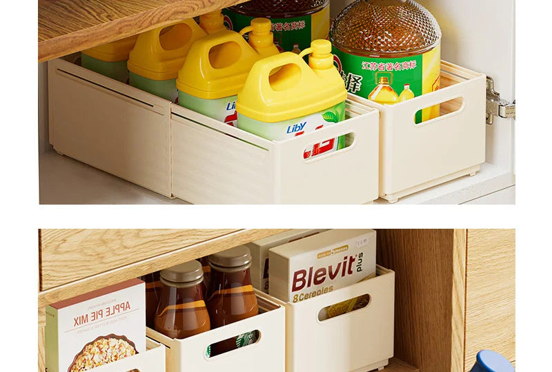 Expandable Box Clothes Beverage Drinks Snack Basket Pantry Kitchen Organizers Adjustable Fold Tray Closet Wardrobe Storage Case