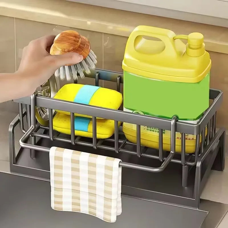 ABS plastic drain rack kitchen sink storage rack rag dish storage narrow edge sponge storage rack convenient household storage
