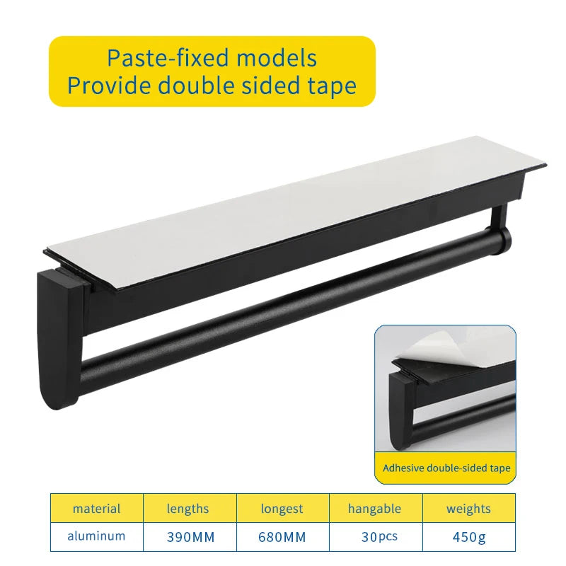 Closet shallow closet retractable hangers Cabinet hanging rod vertical pull-out top mounted trouser rack free of holes