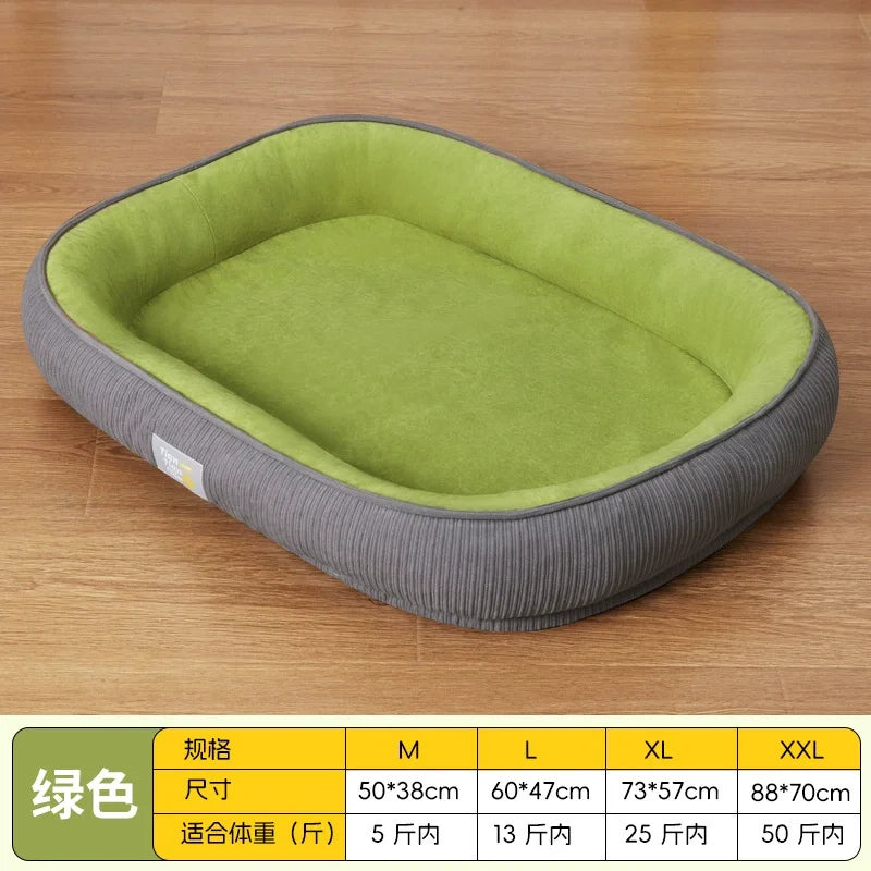 All-Season Detachable Washable Dog Bed for Small/Medium Dogs - Thermal Winter Pet Sofa Cushion Mat with Removable Cover