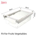 1/2pcs Large Capacity Kitchen Storage Organizer Transparent Refrigerator Egg Container Adjustable Under-Shelf Drawer Storage Box