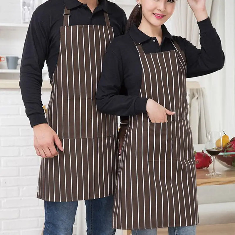 Kitchen Cooking Apron Chef Halterneck Apron With 2 Pockets Catering Sleeveless Aprons Men Woman BBQ Waiter Printing Apron