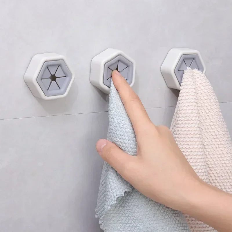 8/1pcs Self-adhesive Towel Plug Holder Punch Free Wall Mounted Tea Towels Bathroom Storage Hooks Rack Kitchen Rags Cloth Clips
