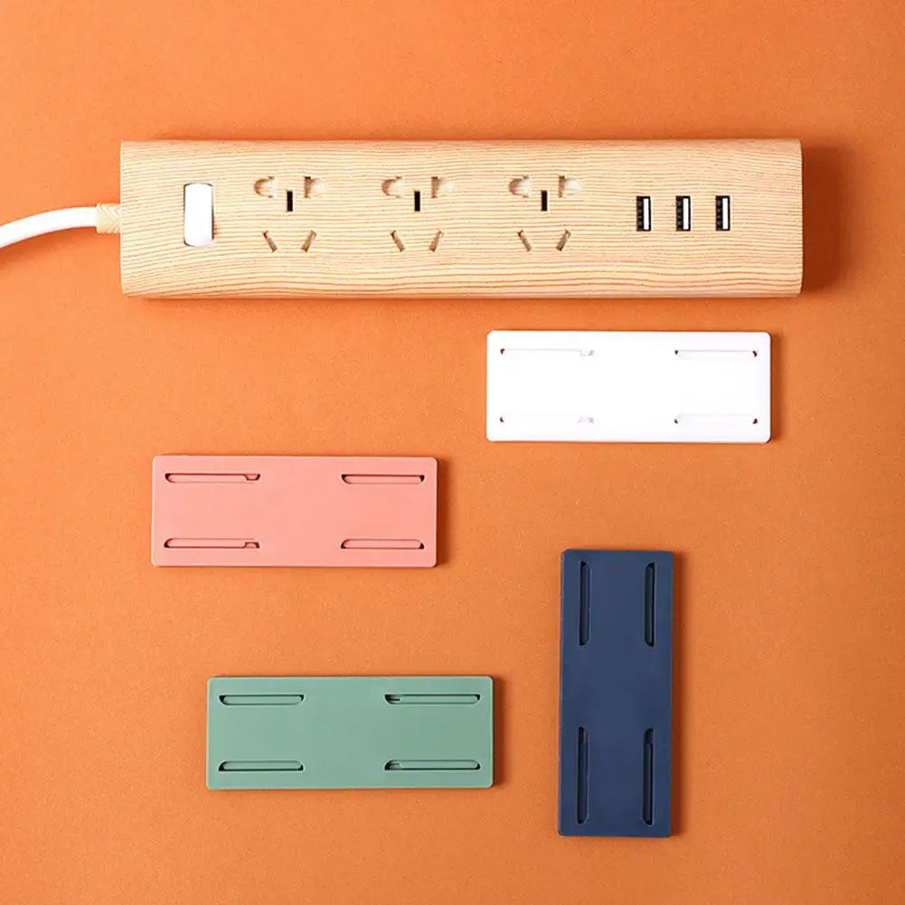 Power Strip Holder Wall Extension Socket Adhesive Organizer Cable Fixator Protector Buckle Fixer Surge Self Mounted
