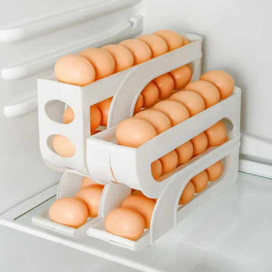 Organovo - Suporte Organizador de Ovos para Geladeira, Movimento Automático por Gravidade, 3 ou 4 Camadas, Grande Capacidade, Dispensador