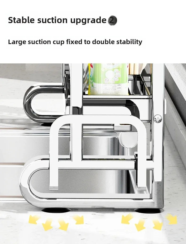 304 Stainless Steel Kitchen Shelf Above The Sink Dish Drainer Multifunctional Dish Drying Rack Drainage Ventile Cutlery Organize