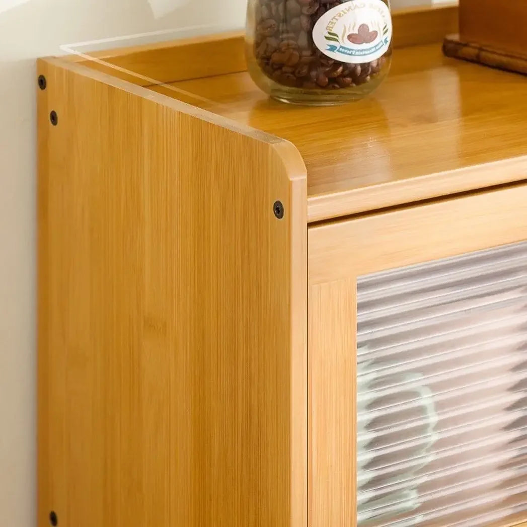 Multipurpose Wood Bathroom Countertop Cabinet Kitchen with 2 Window Doors Storage for Spice Jars Vanity Beauty