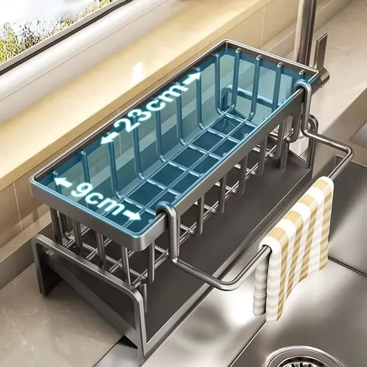 ABS plastic drain rack kitchen sink storage rack rag dish storage narrow edge sponge storage rack convenient household storage