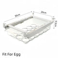 1/2pcs Large Capacity Kitchen Storage Organizer Transparent Refrigerator Egg Container Adjustable Under-Shelf Drawer Storage Box