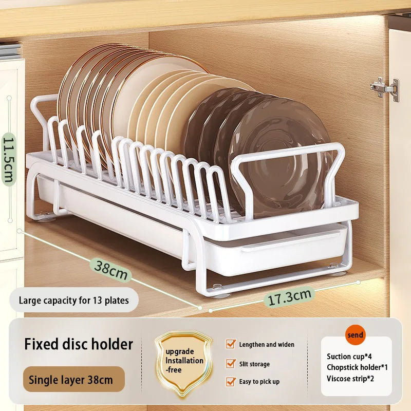 Kitchen Pull-out Dish Bowl Drainer Storage Rack Countertop Sink Cabinet Tableware Built-in Organizer Holder Cupboard Plates Rack