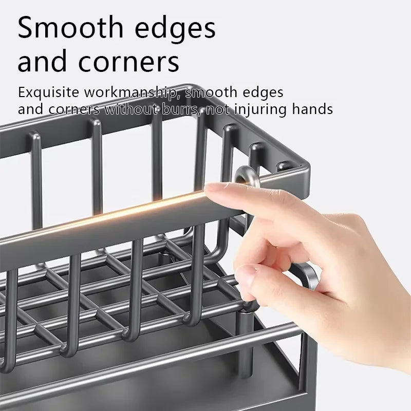 ABS plastic drain rack kitchen sink storage rack rag dish storage narrow edge sponge storage rack convenient household storage